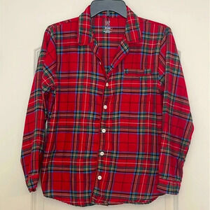 Gap Kids Plaid Button Up Pajama Top Only Size 12